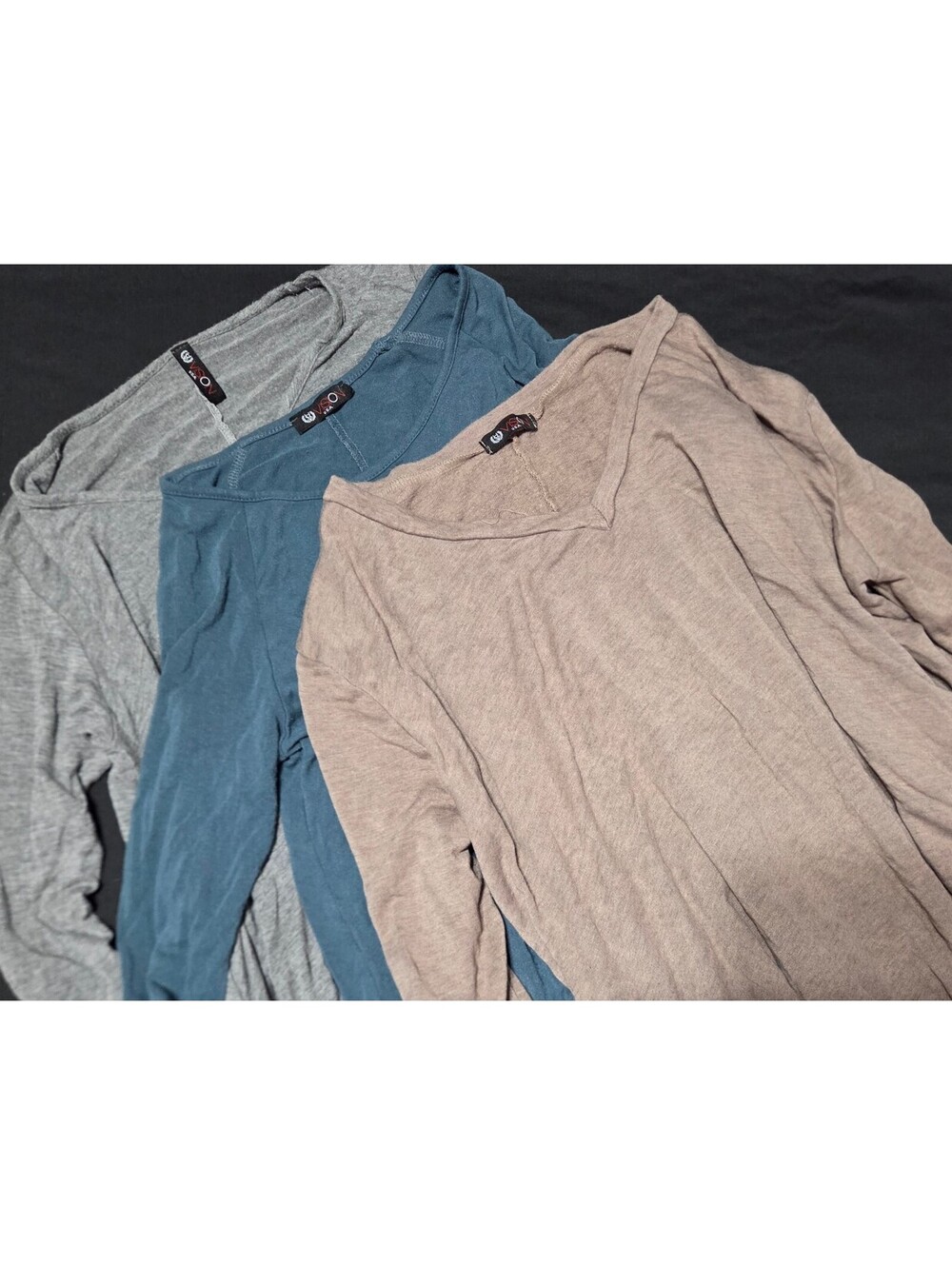 Women's 3-Pack Tunic Tops Size S V-Neck 3/4 Sleeve